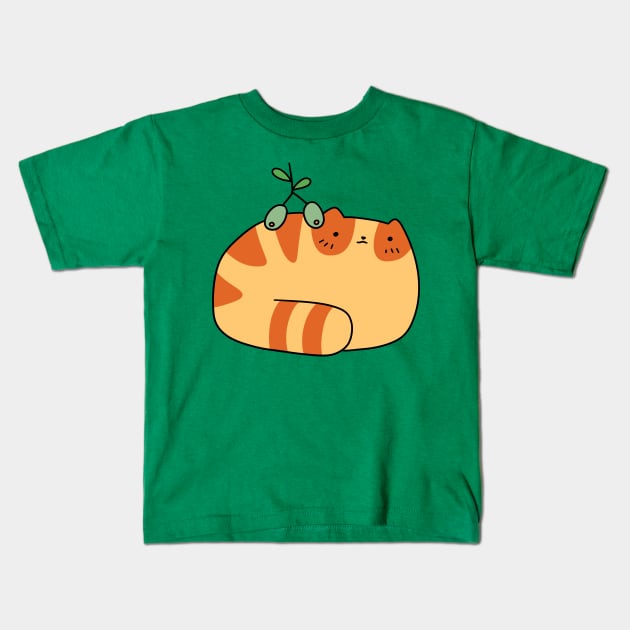 Olive Tabby Cat Kids T-Shirt by saradaboru